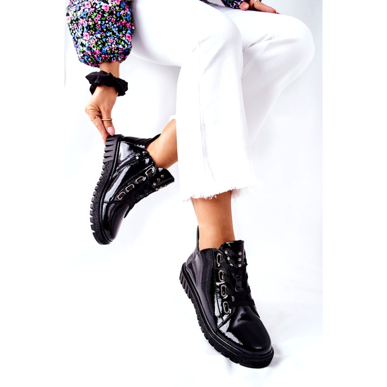 Lakkozott cipő Sergio Leone PB210 fekete 2