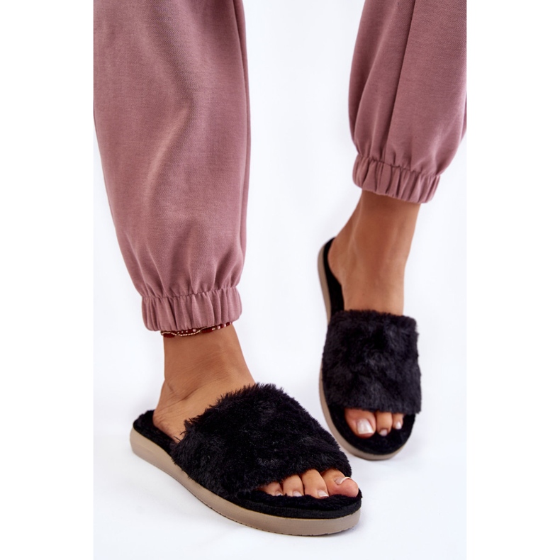 Otthon Papucs Papucs Szőrmével Inblu EK-05-014 Fekete 1