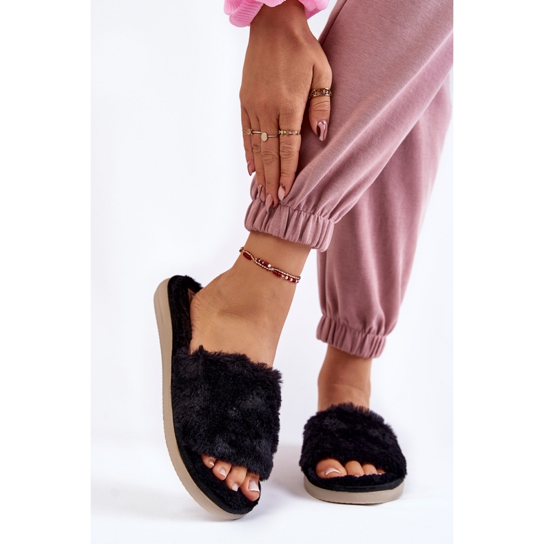 Otthon Papucs Papucs Szőrmével Inblu EK-05-014 Fekete 2