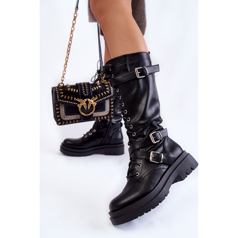 PA1 Női hosszú csizma vesecipzárral, fekete Joelle 2