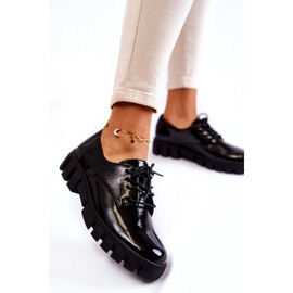 Vinceza Divatos lakkozott cipő, megkötve Black Gwendy fekete 4