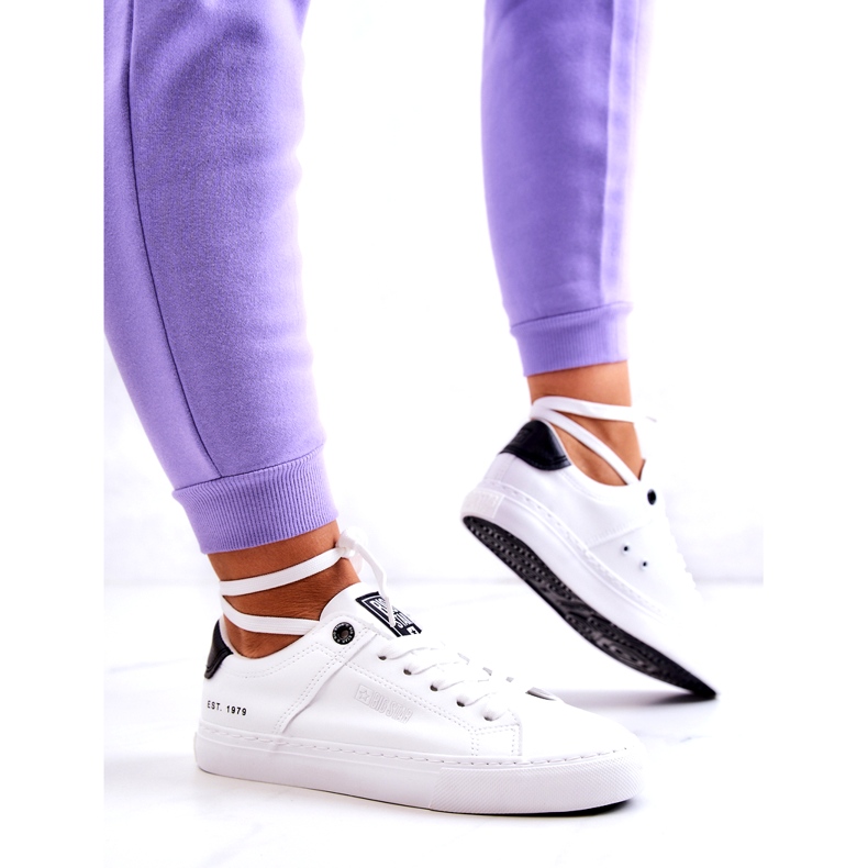 Bőr tornacipő Big Star JJ274211 fehér és fekete 2