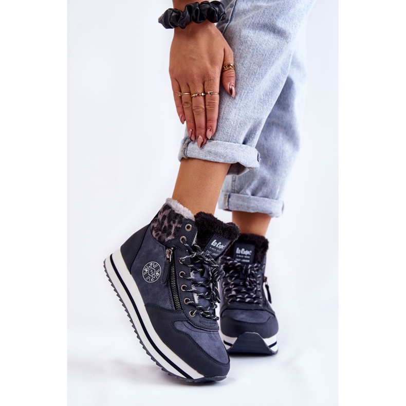 Női meleg csizma Lee Cooper LCJ-22-31-1450 sötétkék 1