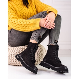 Big Star fekete velúr csizma KK274503 2