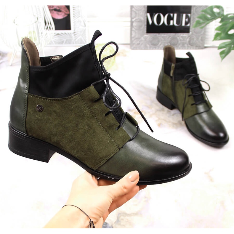 Zöld Jezzi hőszigetelt női bebújós csizma 1