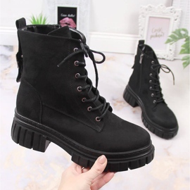 Női velúr munkások fekete szigetelt platformon T.Sokolski 1