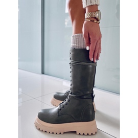 BM Zona Green fűzős csizma zöld 1