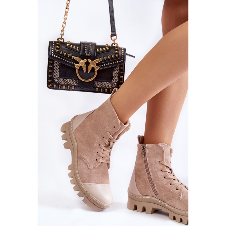 S.Barski Női velúr csizma bézs Margot 1