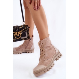 S.Barski Női velúr csizma bézs Margot 2