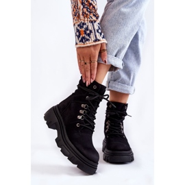 Bőr meleg fűzős csizma Fekete Merisha 1 Bőr meleg fűzős csizma Fekete Merisha 1