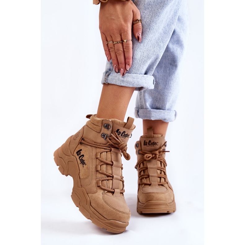 Női túracipők Trappers Lee Cooper LCJ-22-31-1442 barna bézs 1