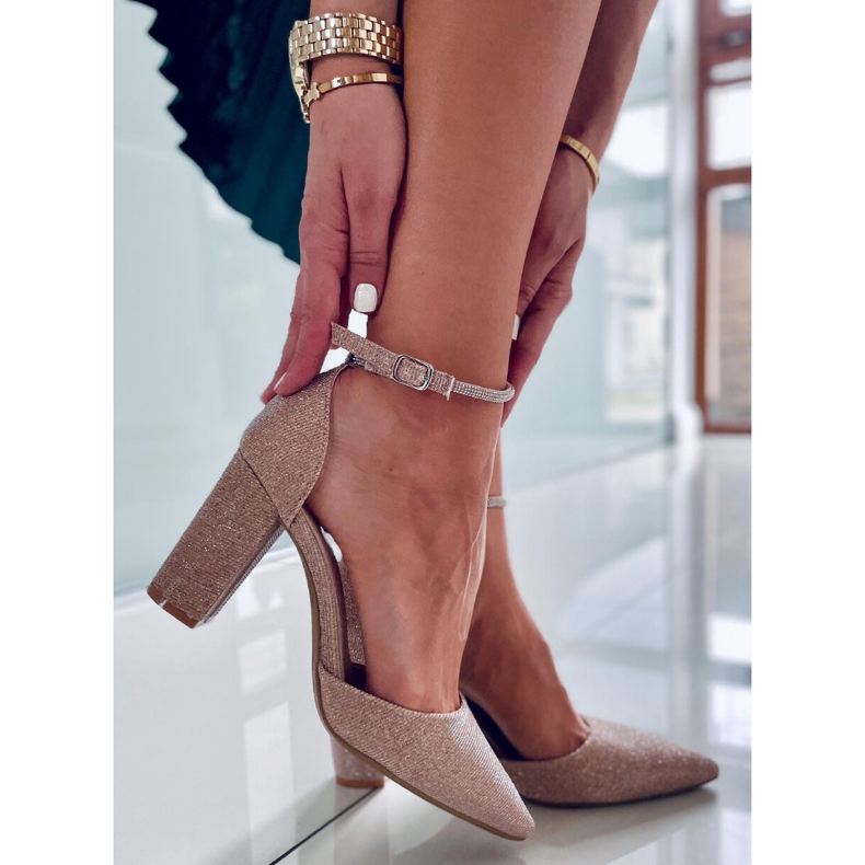 PA1 Formális pumpák az Orchid Champagne poszton aranysárga 1