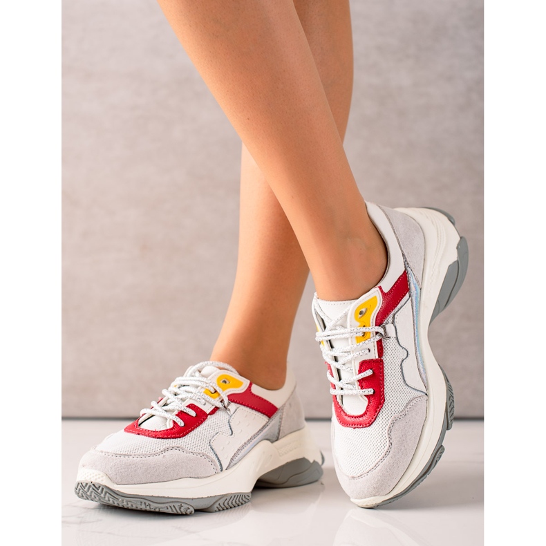 Goodin Kényelmes bőr cipők fehér szürke sokszínű 1