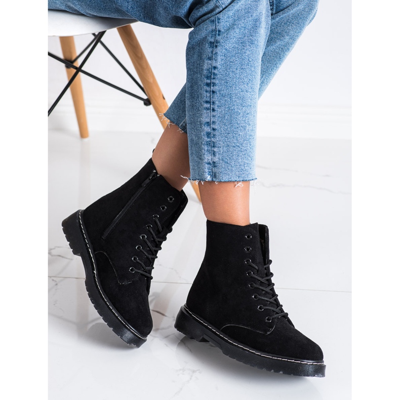 SHELOVET Meleg velúr Trappers fekete 2