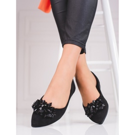 Női balerinák shelovet kristályokkal fekete 2