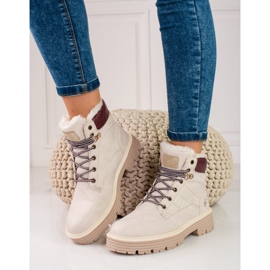 Shelovet szőrmével szigetelt női trapperek bézs 1