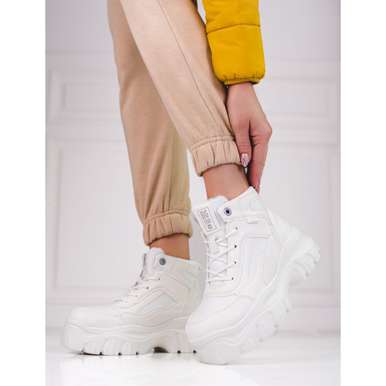 Női trapperek a Big Star KK274369 platformon fehér 1