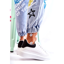 Női Platform sportcipők, fehér és fekete 3