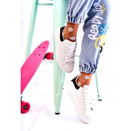 Női Platform sportcipők, fehér és fekete 2