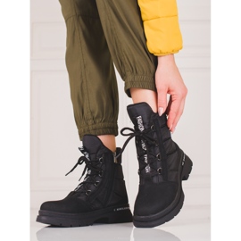 Női fűzős Shelovet hócsizma fekete 1