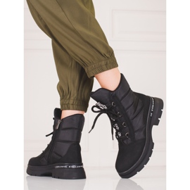 Női fűzős Shelovet hócsizma fekete 2