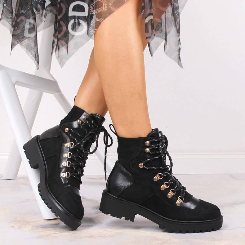 Fekete eVento fűzős női meleg csizma 2