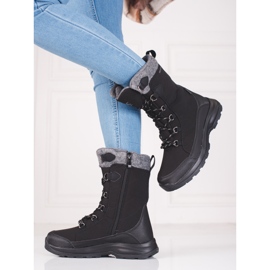 Női fűzős túracipő DK vízálló fekete 1