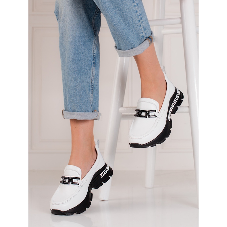 Shelovet bőrből készült fehér női cipő 1