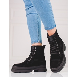 Női Big Star KK274525 trapper természetes bőrből fekete 1