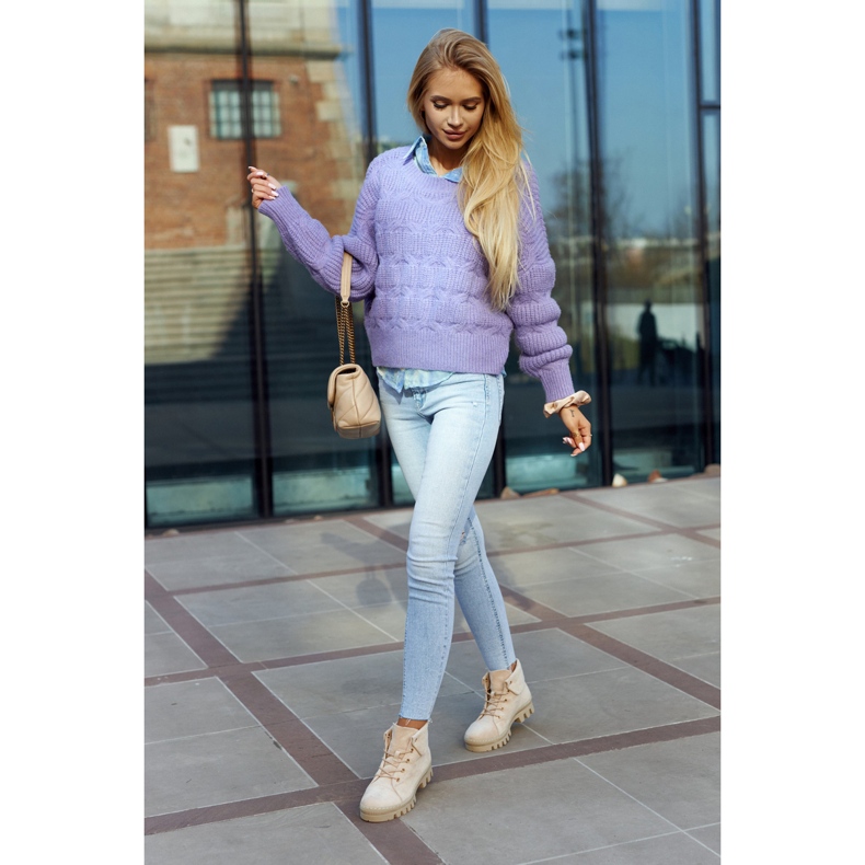 S.Barski Velúr Trapper bokacsizma, világos bézs 4