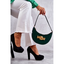 WS1 Klasszikus Velúr Pumpák Sarkú Fekete Soro 1