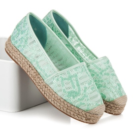 Vices Csipke espadrillák flitterekkel zöld 1