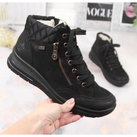 Rieker W RKR567 vízálló bőr szigetelt csizma fekete 1