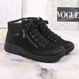 Rieker W RKR567 vízálló bőr szigetelt csizma fekete 2