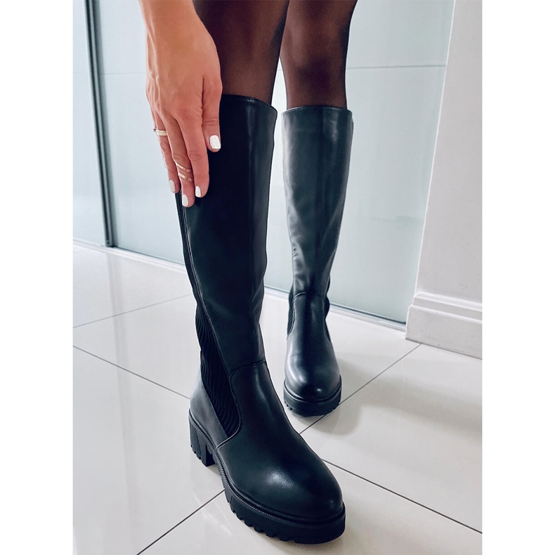 BM Lovaglócsizma rugalmas Harley Black felsőrésszel fekete 1