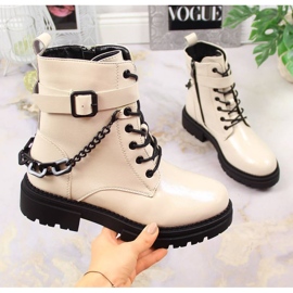 Lakkozott csizma láncszigeteléssel Laura La.Fi W PMR28 bézs 1