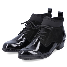 Bőr lakkozott hőszigetelt csizma Rieker W RKR573 fekete 1