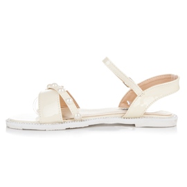 Vices Lapos szandál gyöngyökkel sárga 1