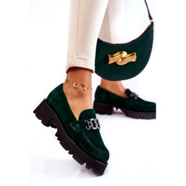 Női velúr cipő dekorációval Laura Messi 2489 Zöld 4