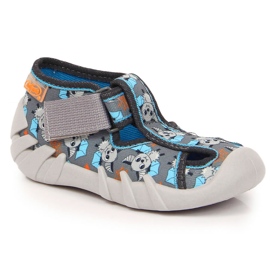 Tépőzáras gyerekpapucs ütővel Befado szürke 1