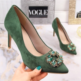 Zöld velúr sarkú, cirkóniákkal, Sabatina 1328-1 1