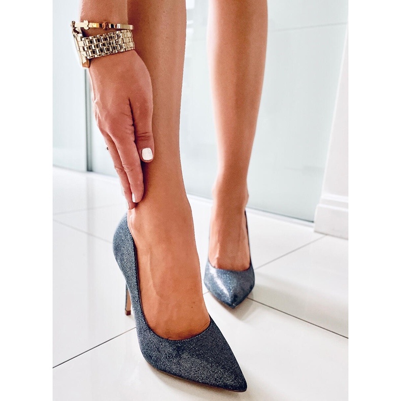 PA1 Női Halsey Gun irizáló sarkú cipő sötétkék sokszínű 2