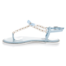 Vices Lapos flip-flop gyöngyökkel kék 1