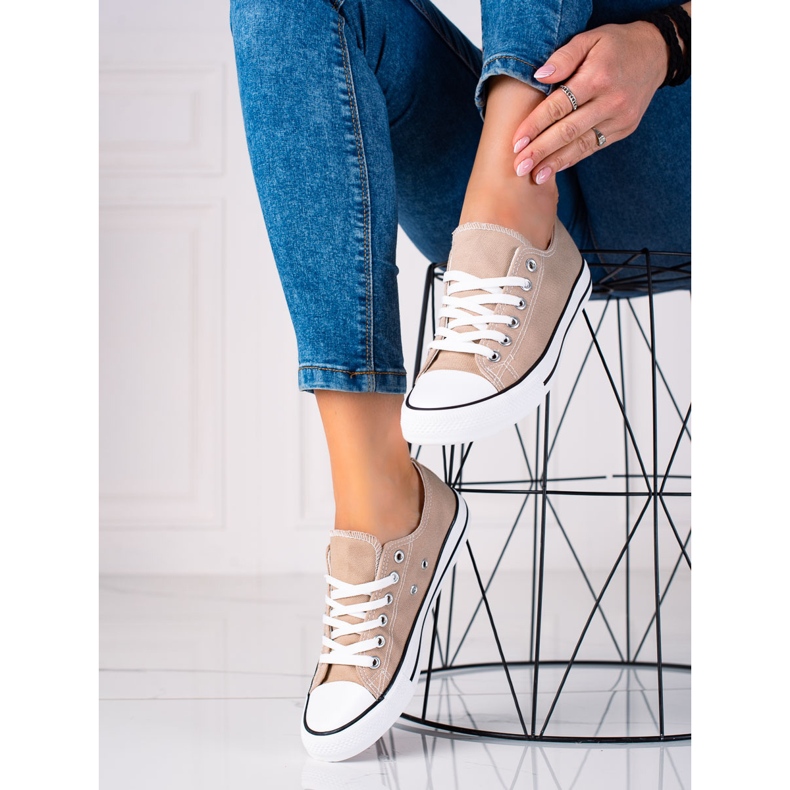 SHELOVET Klasszikus bézs tornacipő 1