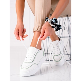 SHELOVET Cipők zöld betéttel fehér 1