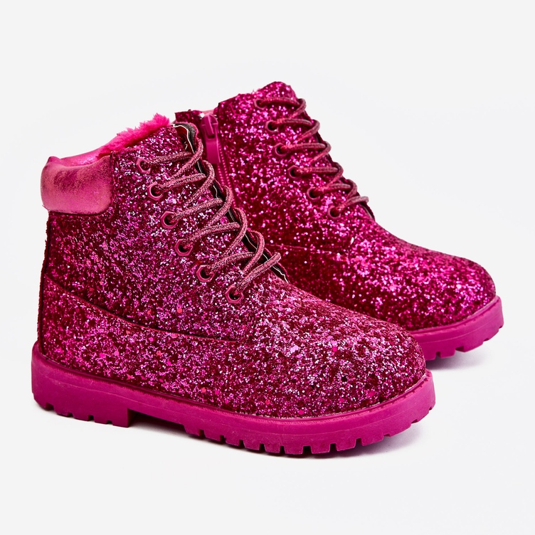 BM Gyerekek Brocade Warm Boots Trappers Fuchsia Mermaid rózsaszín rózsaszín 1
