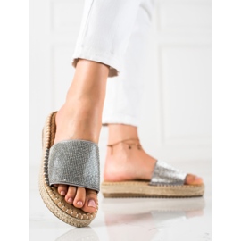 SHELOVET Papucs cirkóniával ezüst szürke 1