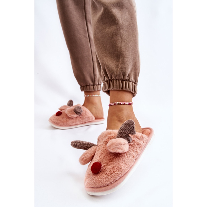 PA1 Női papucs szőrmével és rénszarvas rózsaszín sopyával 2