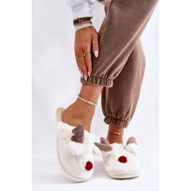 PA1 Női papucs szőrmével és rénszarvas krém Sopya ekru 1