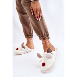 PA1 Női papucs szőrmével és rénszarvas krém Sopya ekru 2